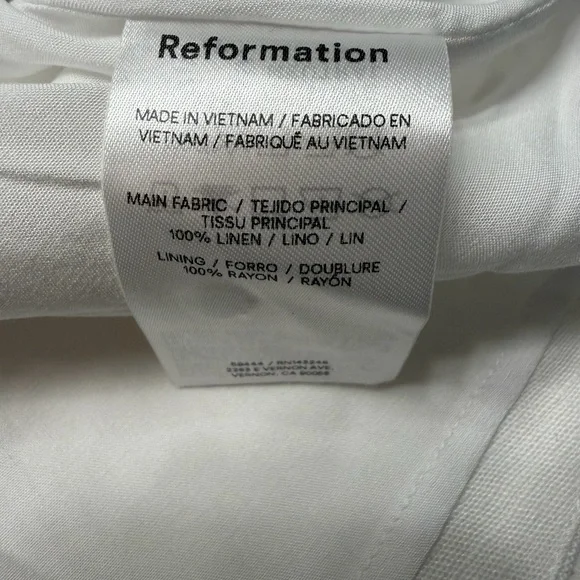 New Reformation Holt Linen Dress in White - Picture 10 of 14